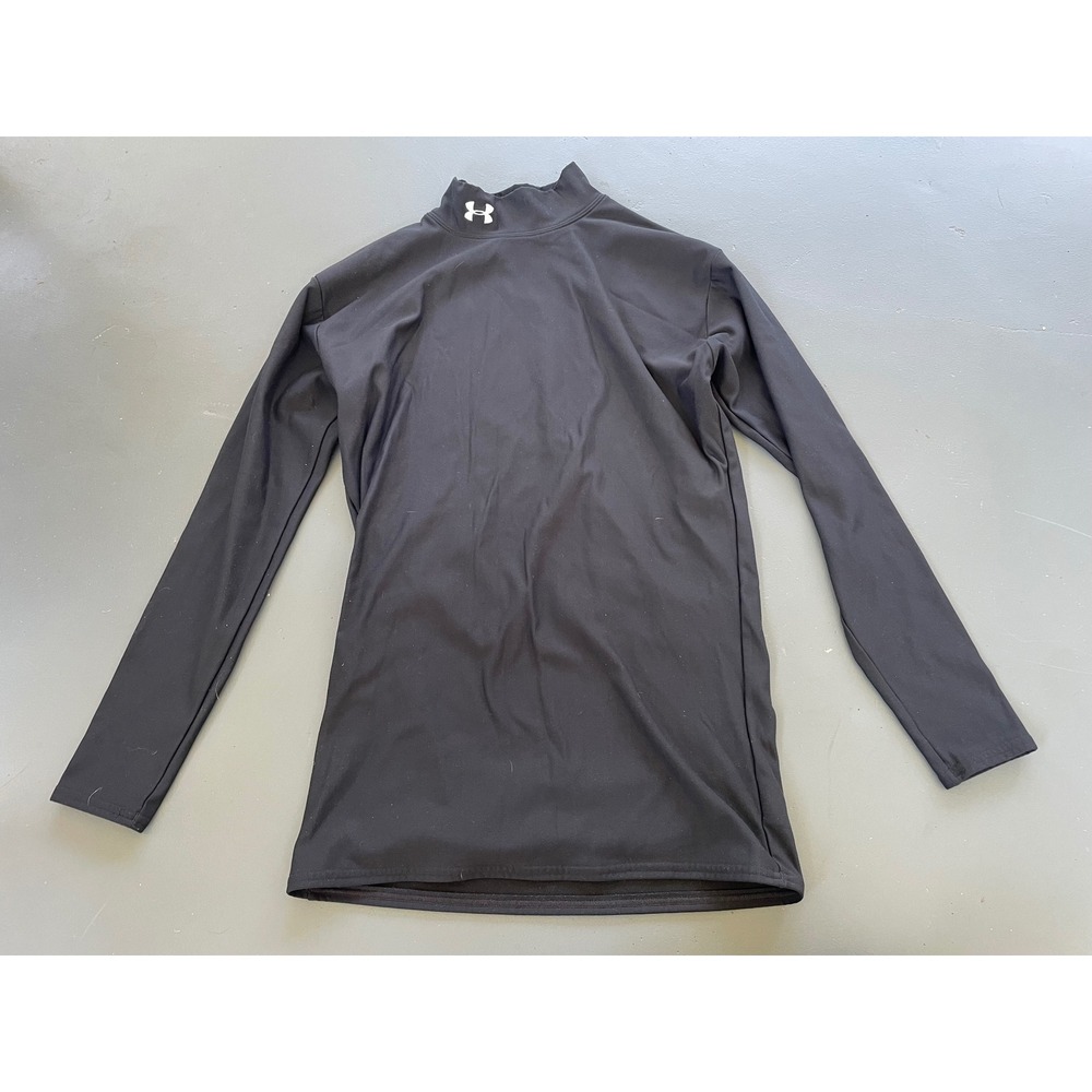 Under Armour ColdGear Compression Mock Neck Shirt Black XL Mens Long Sleeve
